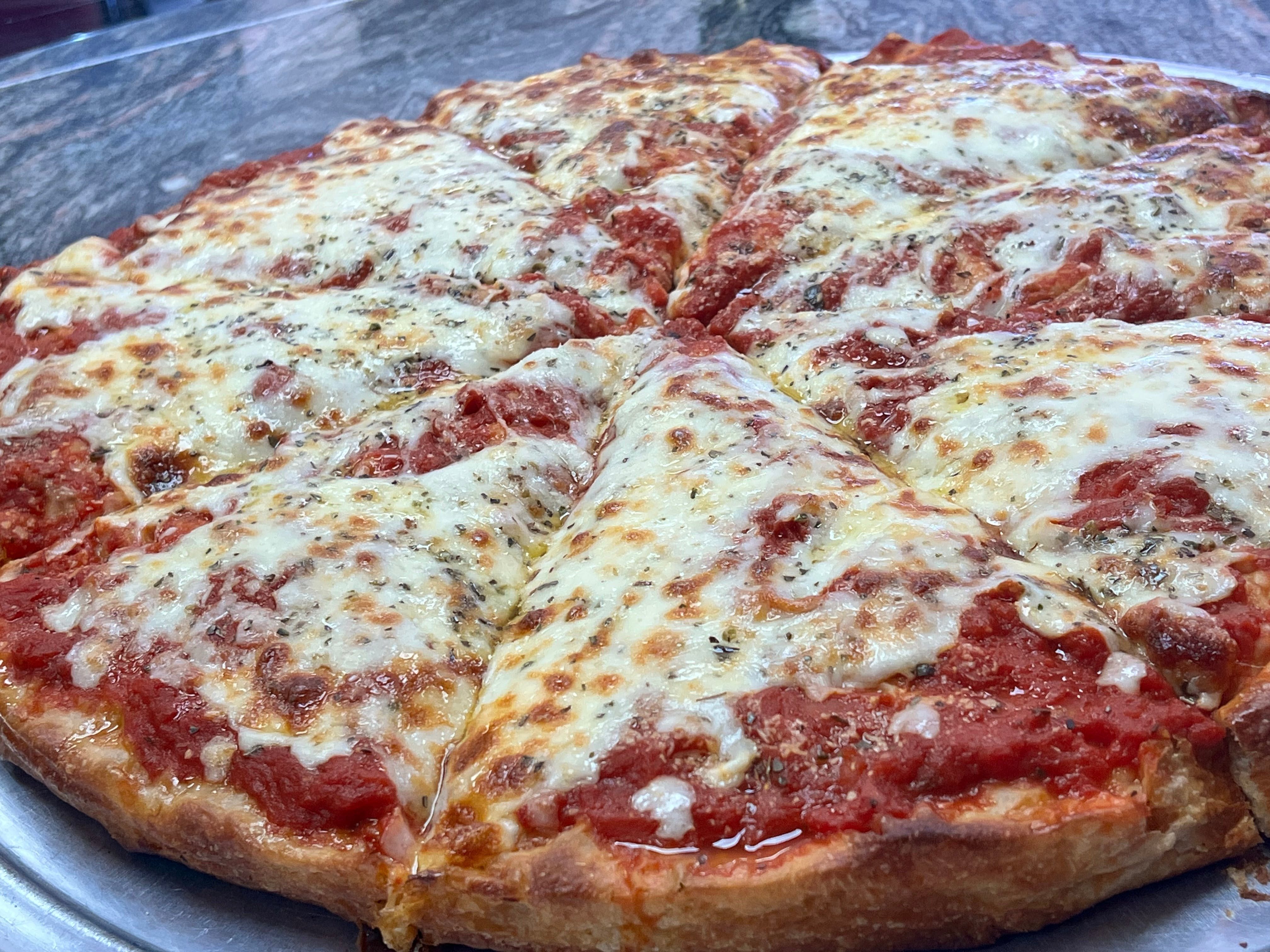 Sicilian Cheese Pizza.