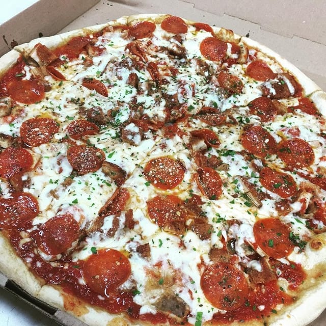 Chicken Pepperoni Parm Pizza.