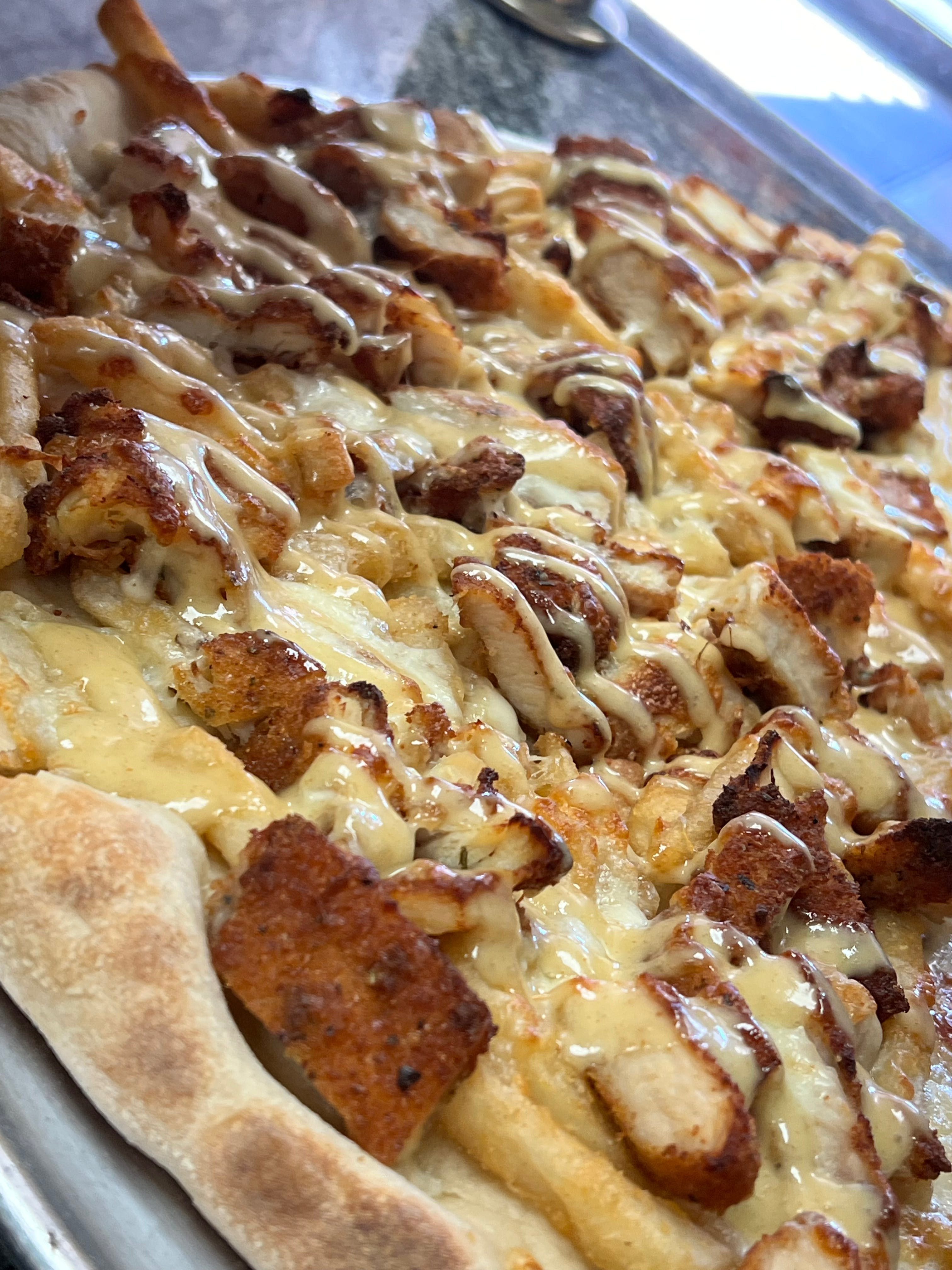 Chicken Fingers Pizza.