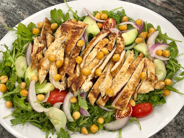 Grilled Chicken Arugula Salad.