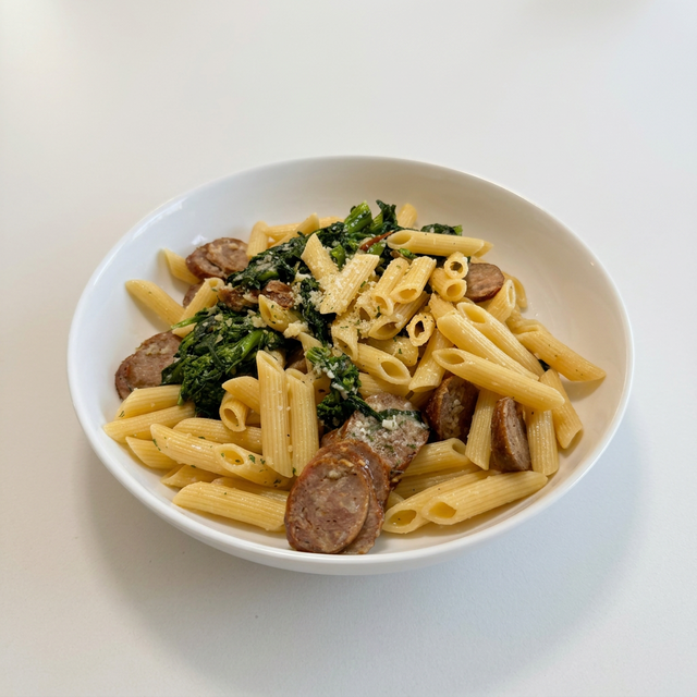 Sausage & Broccoli Rabe with Roasted Garlic.
